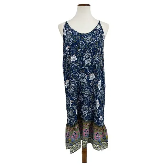 Women's Tank Top Dress XL Cupshe Blue Floral sundress - Picture 1 of 8